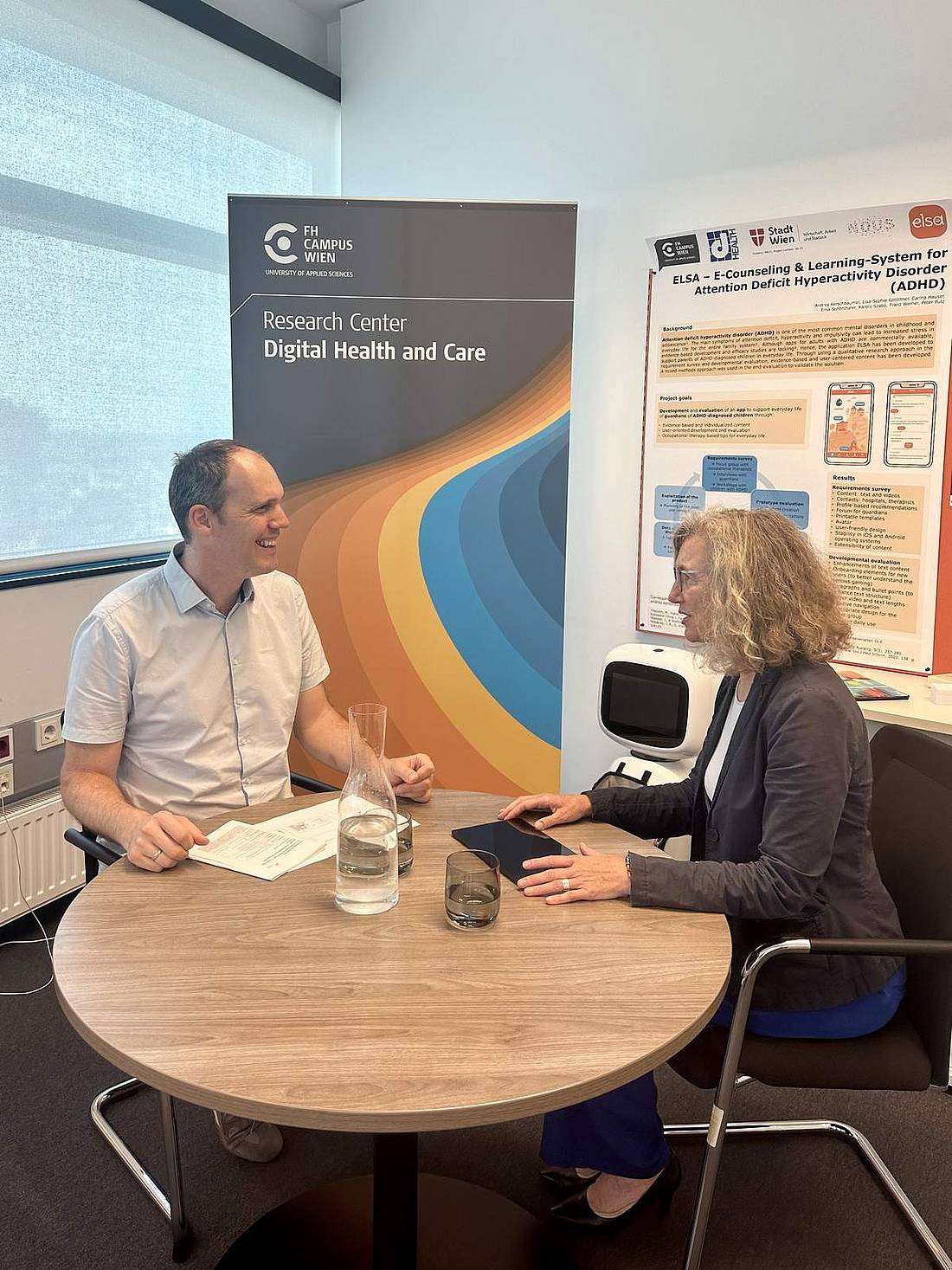 Franz Werner mit Elisabeth Haslinger-Baumann im Gespräch