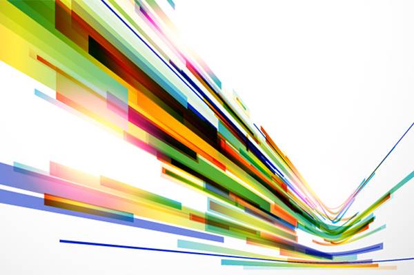 Bunte Kacheln verlaufen in Winkel